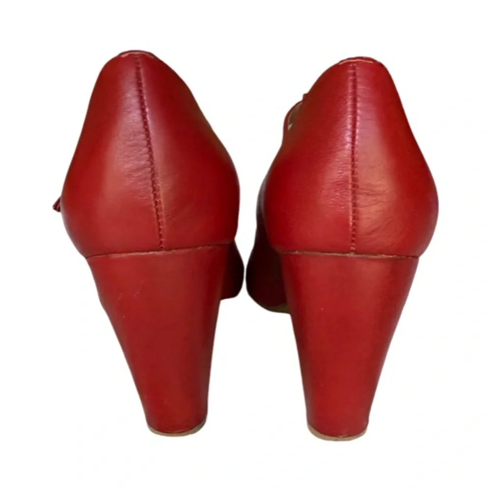 Aldo Red Leather Mary Jane’s Size 37 US 6.5